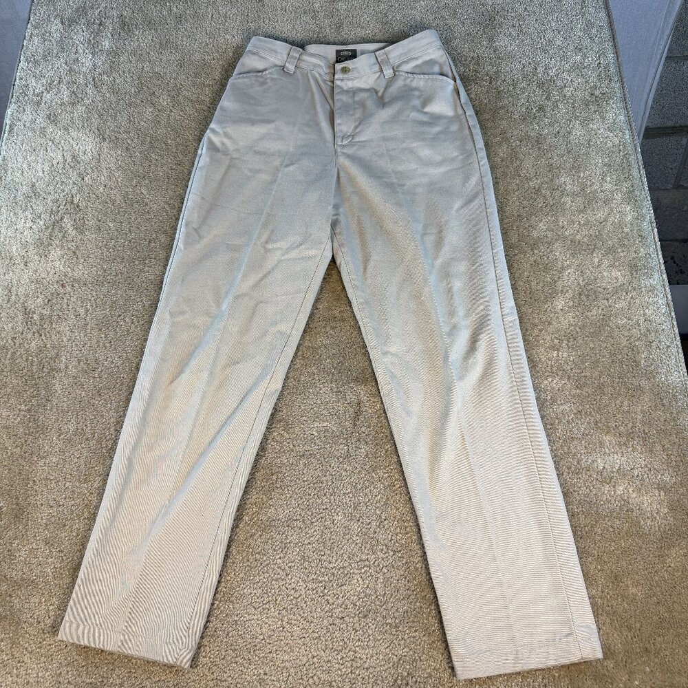 Riders Casuals Vintage Women's Beige Tan Flat Front Pants Size 12 Long F562